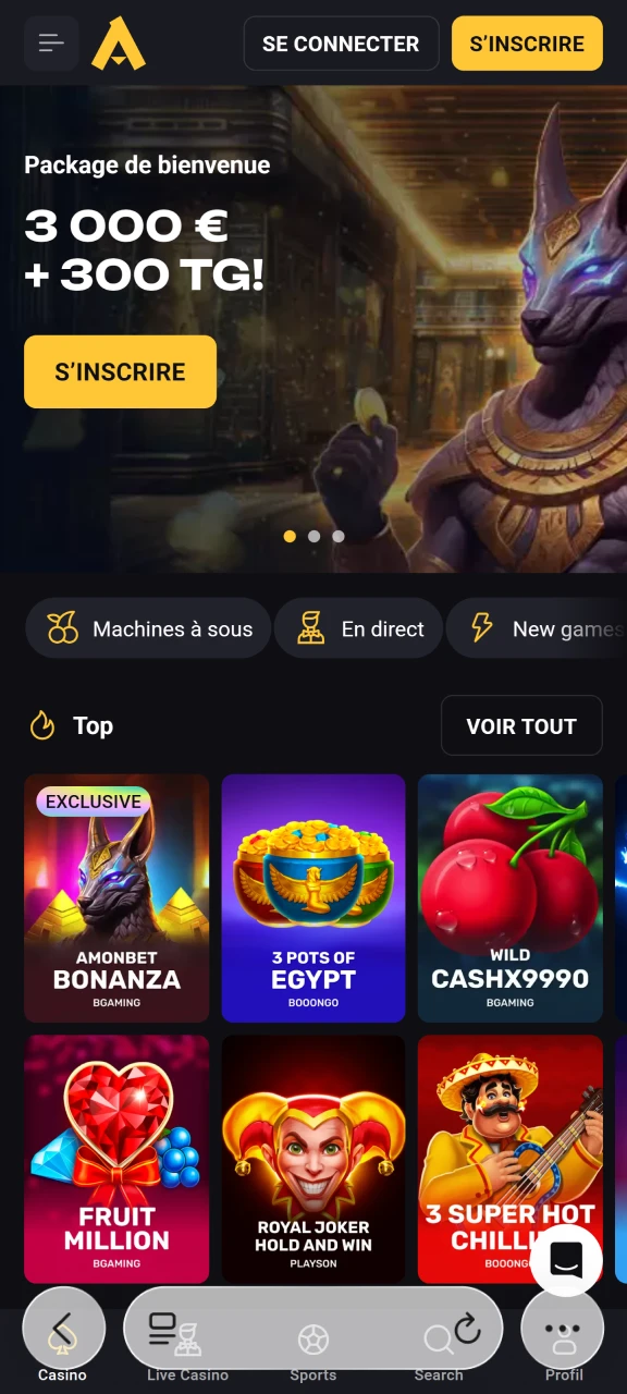 Ouvrez un site web de casino pour jouer à Chicken Road.