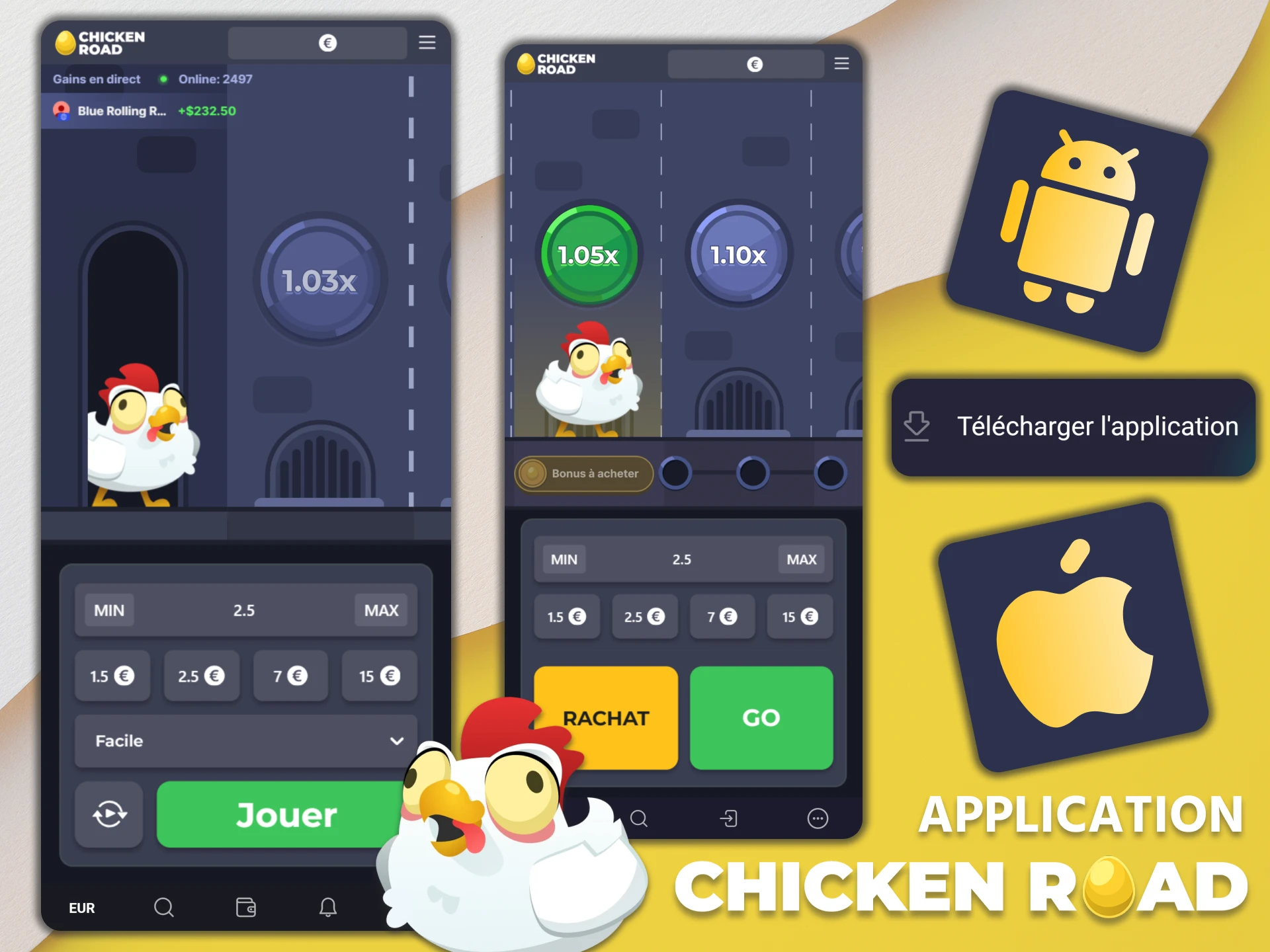 Installez l'application officielle du casino pour jouer à Chicken Road.