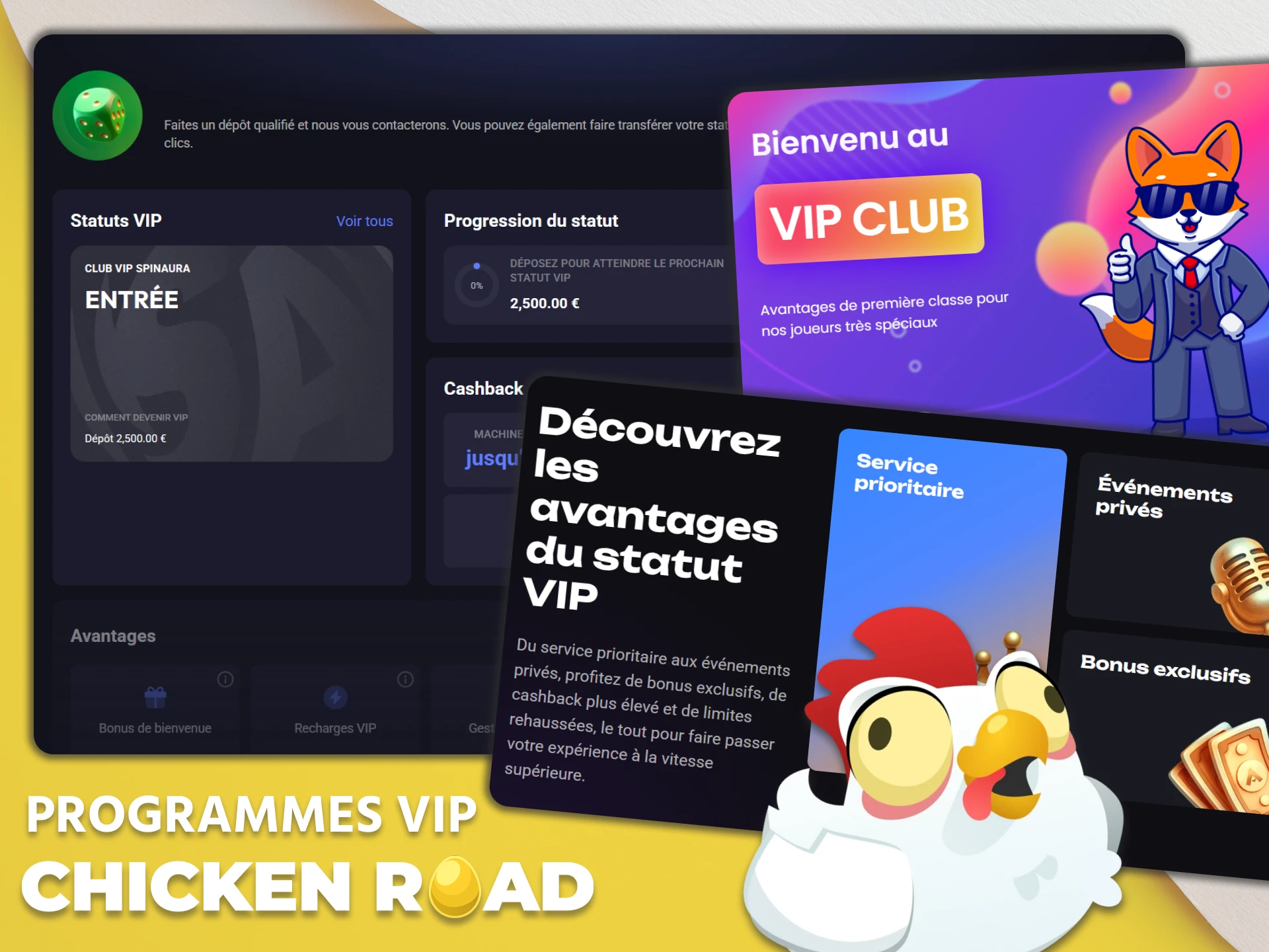 Rejoignez les programmes VIP du casino pour profiter encore plus de vos parties de Chicken Road.