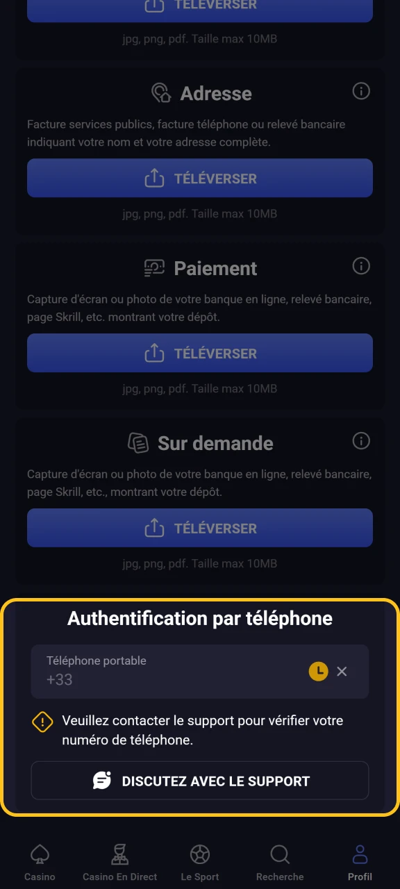 Vérifiez votre numéro de téléphone et votre adresse e-mail, puis jouez à Chicken Road.