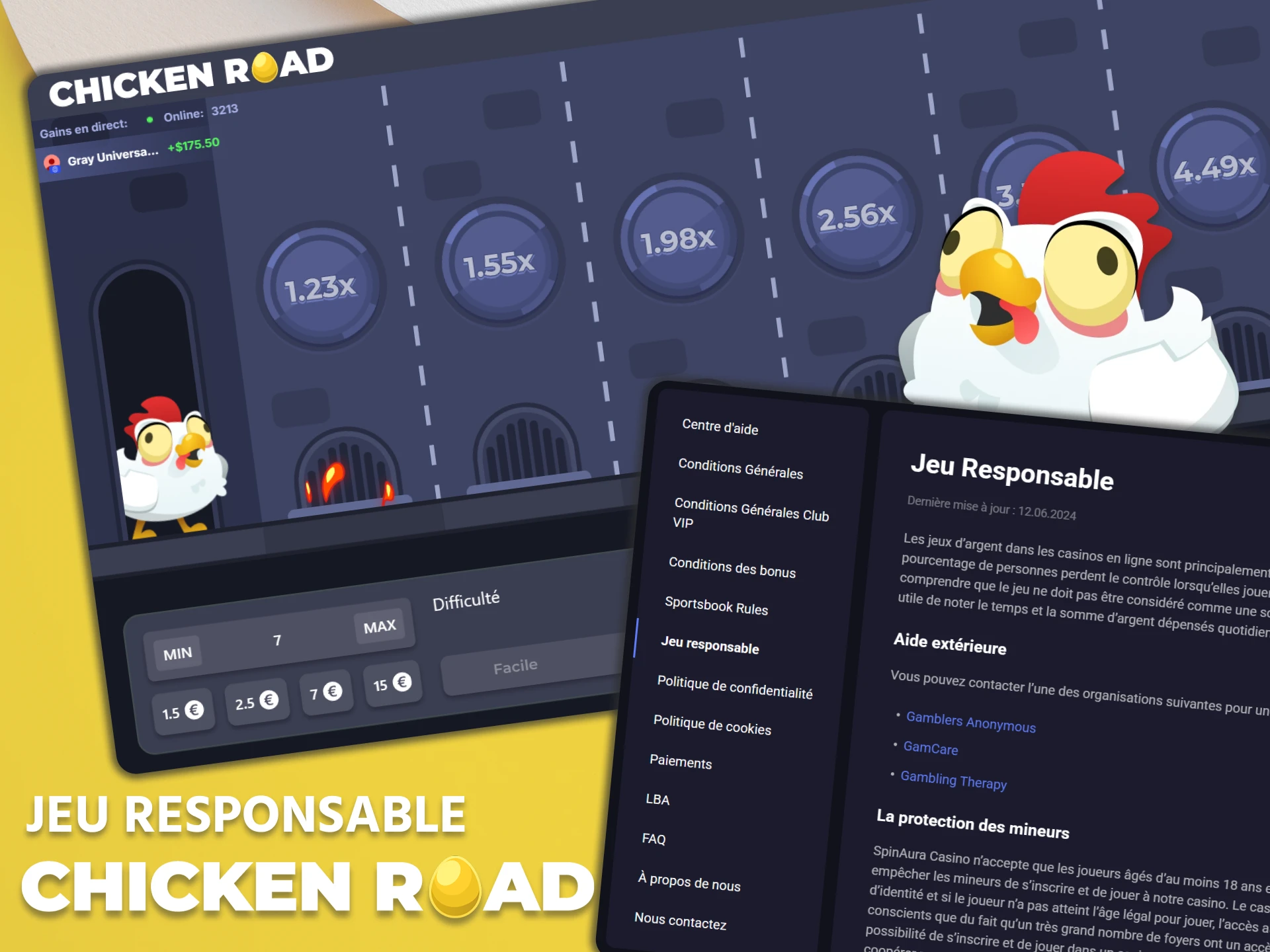 Veillez à jouer de manière responsable au jeu Chicken Road.