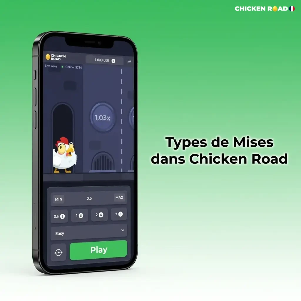Types de mises dans Chicken Road : mise simple, cash-out auto et double mise pour tous profils de joueurs